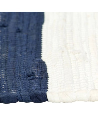 Napperons 6 pcs Chindi Bande Bleu et blanc 30 x 45 cm