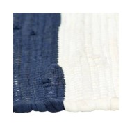 Napperons 6 pcs Chindi Bande Bleu et blanc 30 x 45 cm