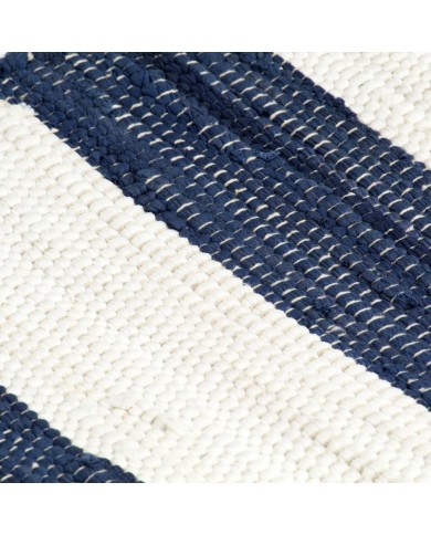 Napperons 6 pcs Chindi Bande Bleu et blanc 30 x 45 cm