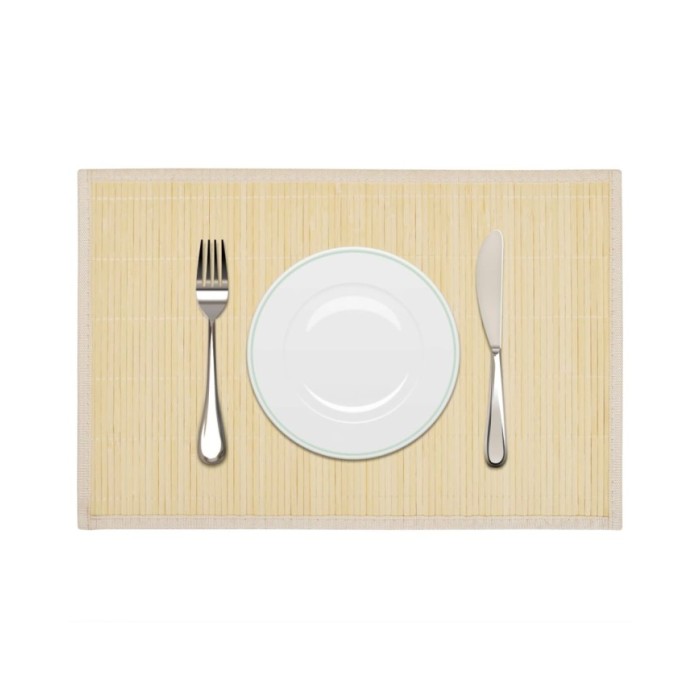 6 Napperons en bambou 30 x 45 cm Nature