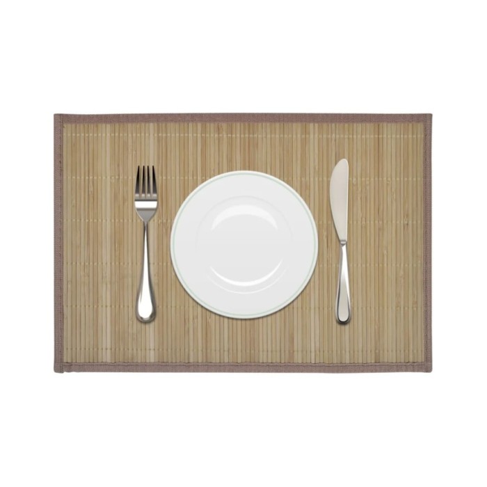 Napperons 6 pcs Bambou 30 x 45 cm Marron