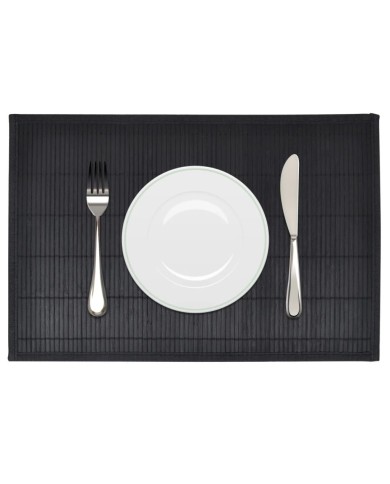 Napperons 6 pcs Bambou 30 x 45 cm Noir