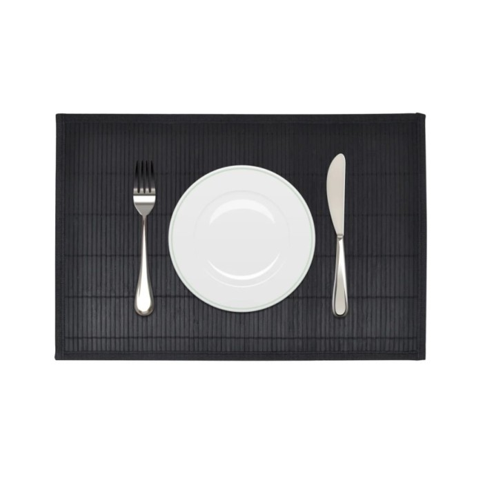 Napperons 6 pcs Bambou 30 x 45 cm Noir