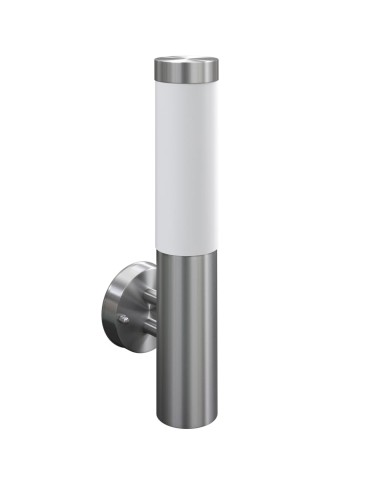 2 appliques murales cylindriques en acier inoxydable