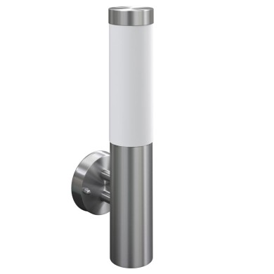 2 appliques murales cylindriques en acier inoxydable