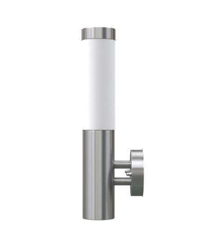 2 appliques murales cylindriques en acier inoxydable