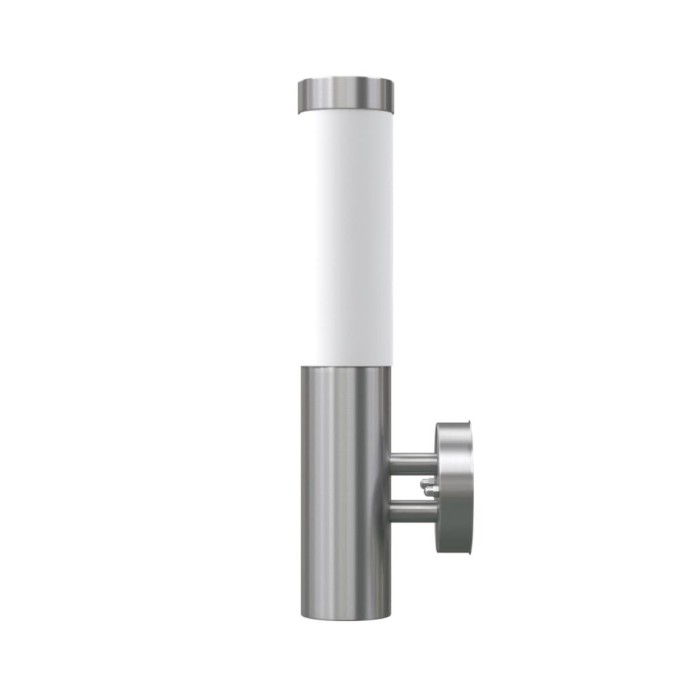 2 appliques murales cylindriques en acier inoxydable