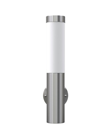2 appliques murales cylindriques en acier inoxydable
