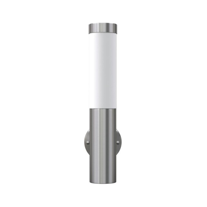 2 appliques murales cylindriques en acier inoxydable