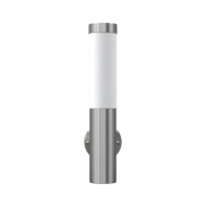2 appliques murales cylindriques en acier inoxydable