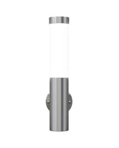2 appliques murales cylindriques en acier inoxydable
