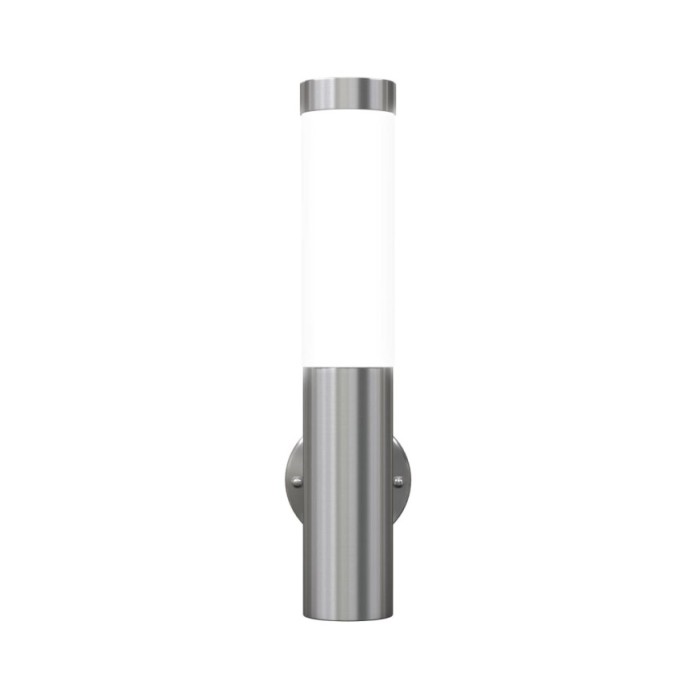 2 appliques murales cylindriques en acier inoxydable