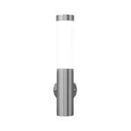 2 appliques murales cylindriques en acier inoxydable