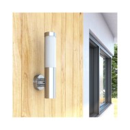 2 appliques murales cylindriques en acier inoxydable