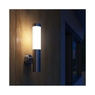 2 appliques murales cylindriques en acier inoxydable