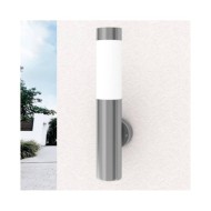2 appliques murales cylindriques en acier inoxydable