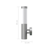 2 appliques murales cylindriques en acier inoxydable