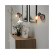 Lampe murale 2 pcs E14 Noir et Cuivre 