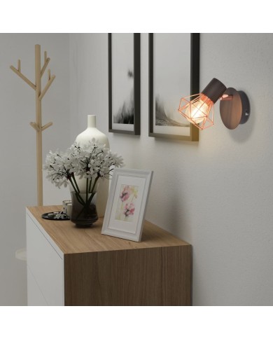 Lampe murale 2 pcs E14 Noir et Cuivre 