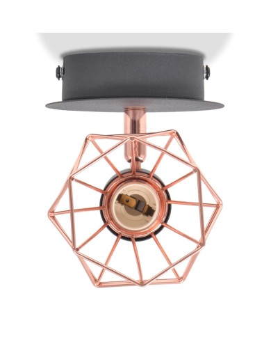 Lampe murale 2 pcs E14 Noir et Cuivre 