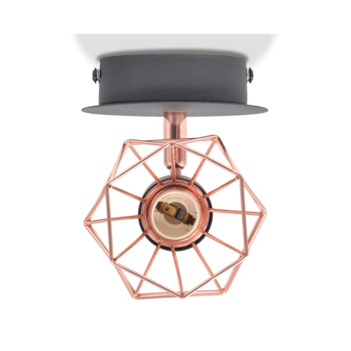 Lampe murale 2 pcs E14 Noir et Cuivre 