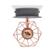 Lampe murale 2 pcs E14 Noir et Cuivre 
