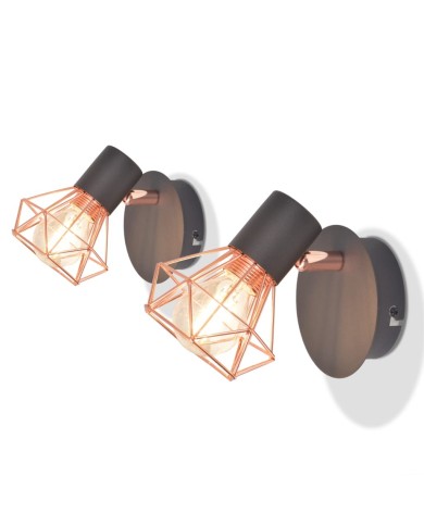 Lampe murale avec 2 ampoules LED à incandescence 2 pcs 8 W