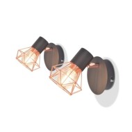 Lampe murale avec 2 ampoules LED à incandescence 2 pcs 8 W