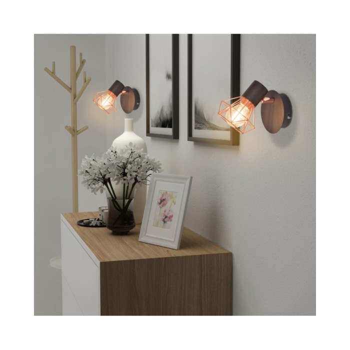 Lampe murale avec 2 ampoules LED à incandescence 2 pcs 8 W