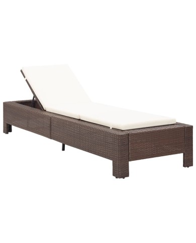 Transat avec coussin Marron Résine tressée
