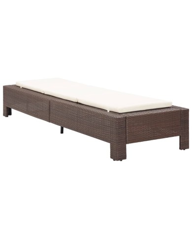 Transat avec coussin Marron Résine tressée