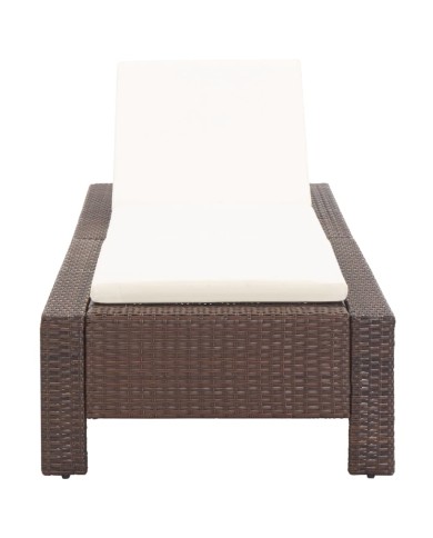 Transat avec coussin Marron Résine tressée