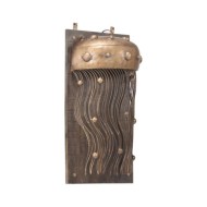 Lampe murale en forme de méduse Fer et bois massif de manguier