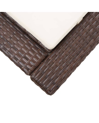 Transat avec coussin Marron Résine tressée