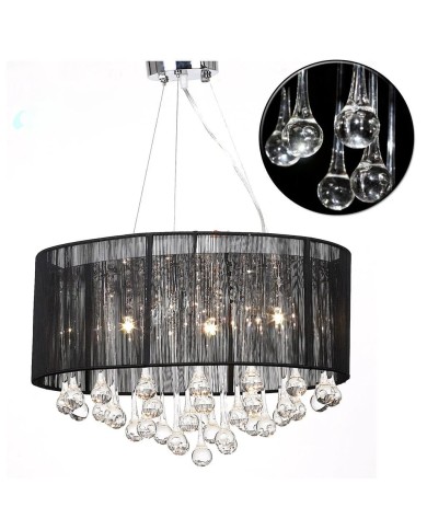 Lustre avec 85 cristaux Noir