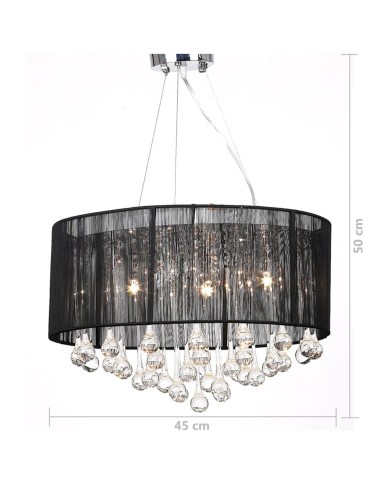 Lustre avec 85 cristaux Noir