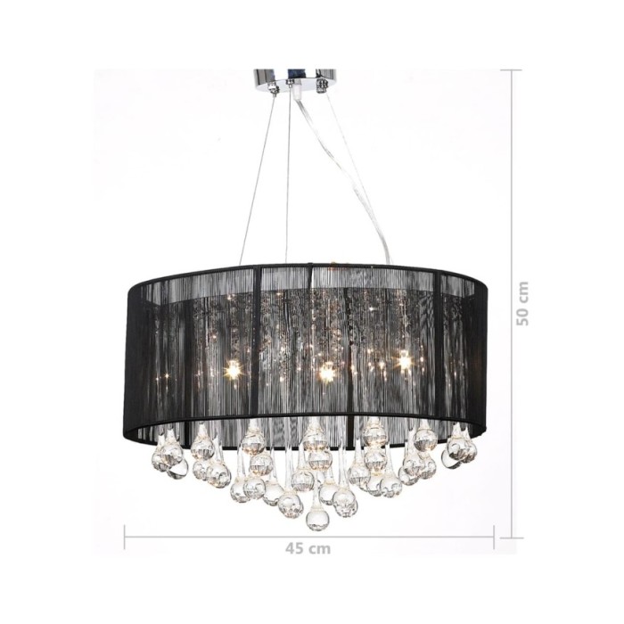 Lustre avec 85 cristaux Noir