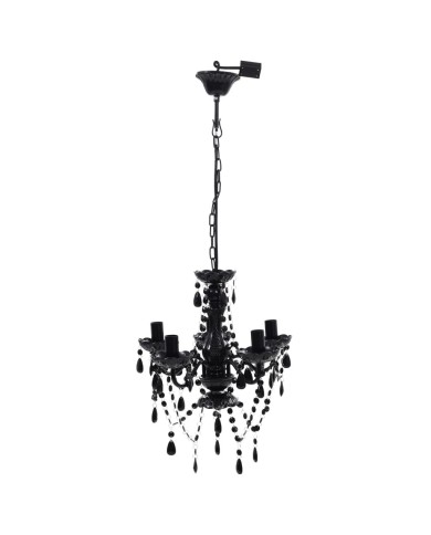 Lustre avec 5 ampoules Crystal noir