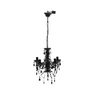 Lustre avec 5 ampoules Crystal noir