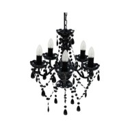 Lustre avec 5 ampoules Crystal noir
