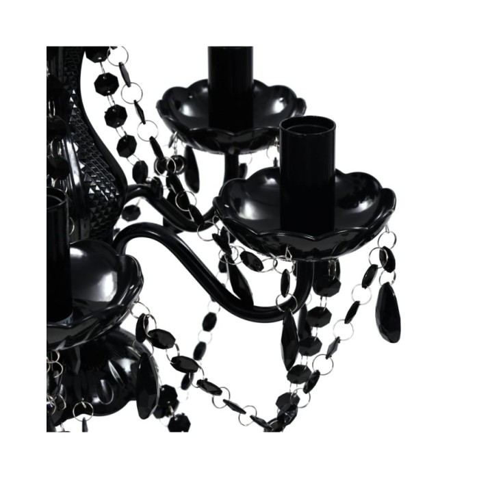 Lustre avec 5 ampoules Crystal noir