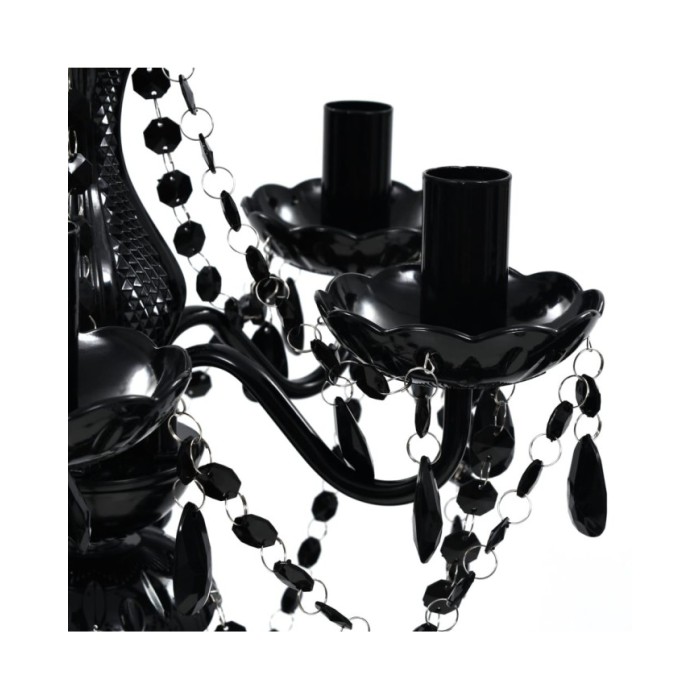 Lustre avec 5 ampoules Crystal noir
