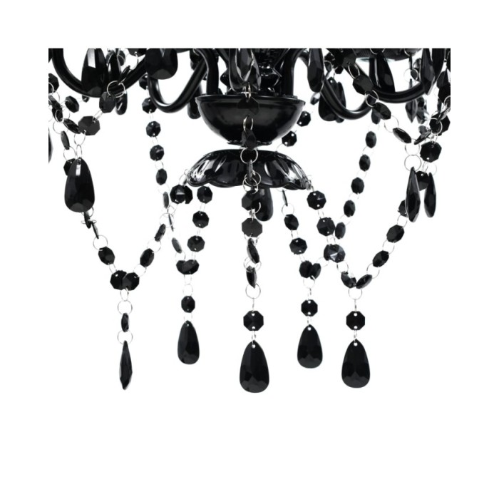 Lustre avec 5 ampoules Crystal noir