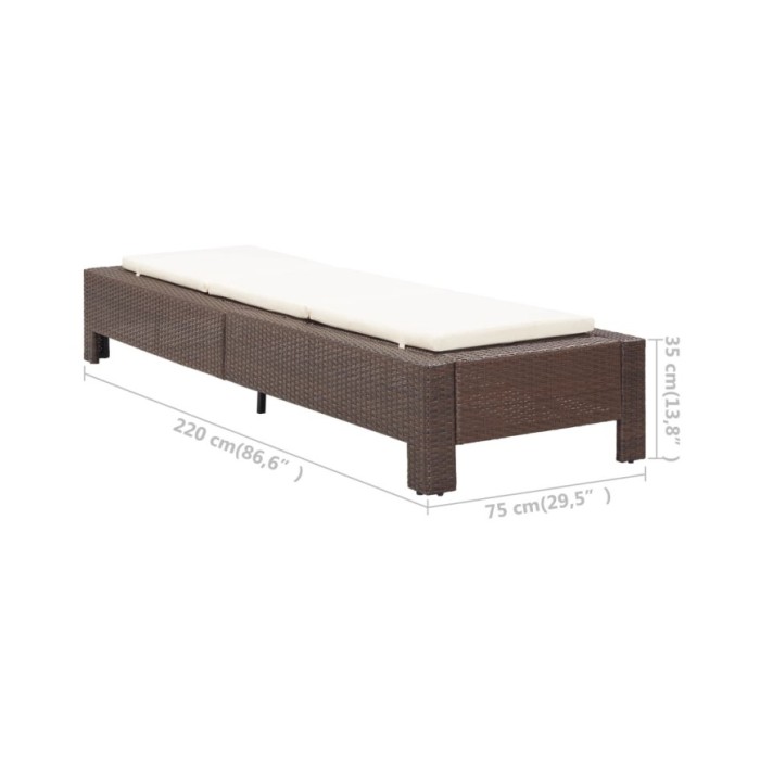Transat avec coussin Marron Résine tressée