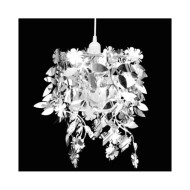 Lustre suspendu à feuilles paillette 21,5 x 30 cm Argenté 