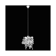 Lustre suspendu à feuilles paillette 21,5 x 30 cm Argenté 