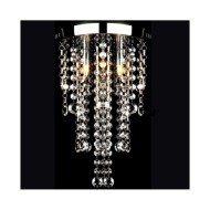 Plafonnier avec perles de cristal Blanc Métal