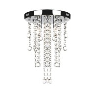 Plafonnier avec perles de cristal Blanc Métal