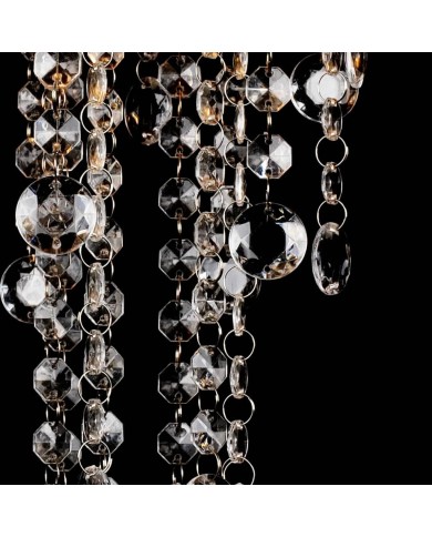 Plafonnier avec perles de cristal Blanc Métal