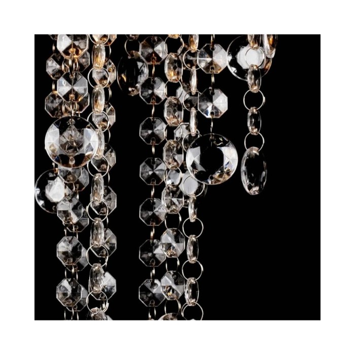 Plafonnier avec perles de cristal Blanc Métal